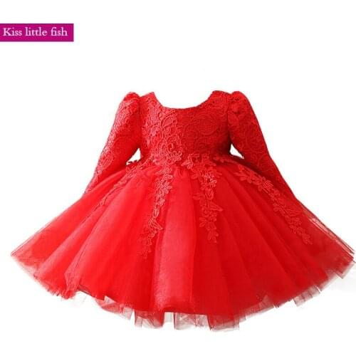 Free shipping Cheap Long sleeve Lace short flower girl dresses Autumn Spring girl party dress Free send petticoat