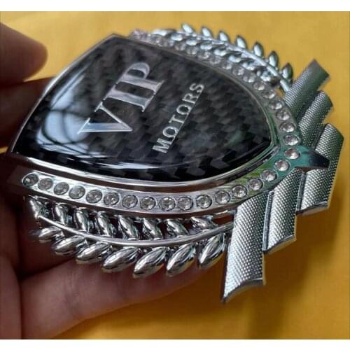 Metal Silver Auto Modified Grain Luxury VIP Trunk Side Seal Decal Sticker Badge Car Accessories