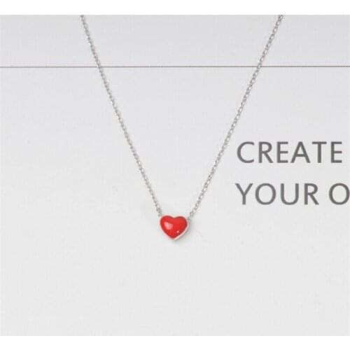 Cute Anniversary chain boho necklace Tibetan sliver red heart womens fashion 2019 offers with free shipping KXL1010