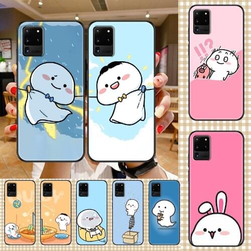 Cute Cartoon Quby Phone case For Samsung Galaxy Note 4 8 9 10 20 S8 S9 S10 S10E S20 Plus UITRA Ultra black pretty waterproof tpu