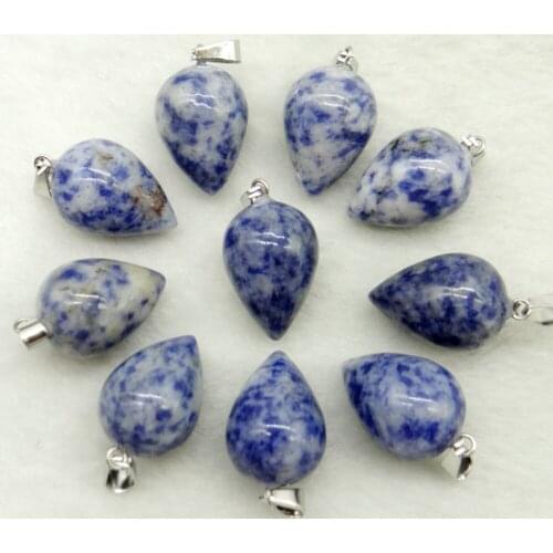 Natural Quartz Agate Stone amethyst Opal Round Conical Shape Pendant Jewelry Making Necklace Accessories12pcs