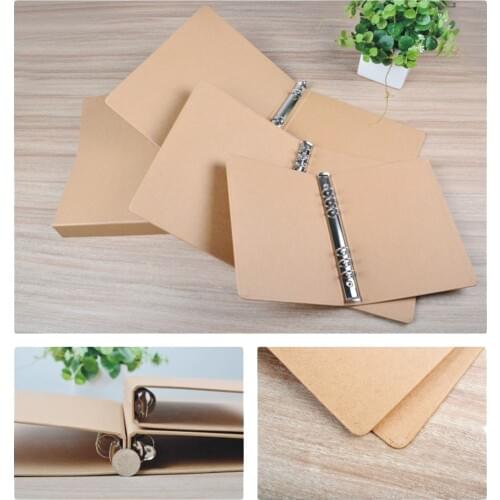 A4 Size Loose leaves 4-Hole Ring Vintage Blank Kraft Loose-Leaf Binder Cover for Office School Notebook Album Scrapbook Diary