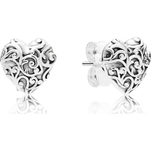 Original S925 Sterling Silver Pan Earring New Noble Heart Elegant Temperament Love Earrings For Women Wedding Fashion Jewelry