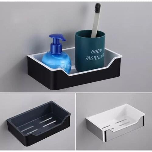 Bathroom Shelf Bath Shower Shelf Alumimun Paper Holder Black Bathroom Corner Rack Wall Mounted Organizer Kitchen Storage holder