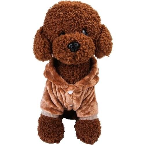 PUOUPUOU Cartoon Cute Dog Clothes Winter Warm Dogs Pets Clothing Hoodies Thicken Soft for Small Medium Dogs Coat Jacket XS-2XL
