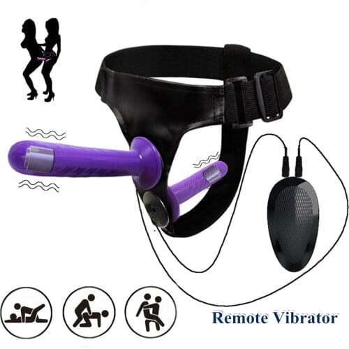 Strap on Double Dildos Vibrator Harness Strapon Anal Butt Plug Lesbian Adult Erotic Sex Toys for Women Couple
