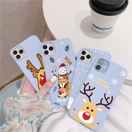 Christmas Cartoon Case For Samsung Galaxy S8 S10 S20 Note 20 Ultra 10 S9 Plus Pro Lite 8 9 5 S10e S7 Edge J6 2018 J7 Deer Fundas