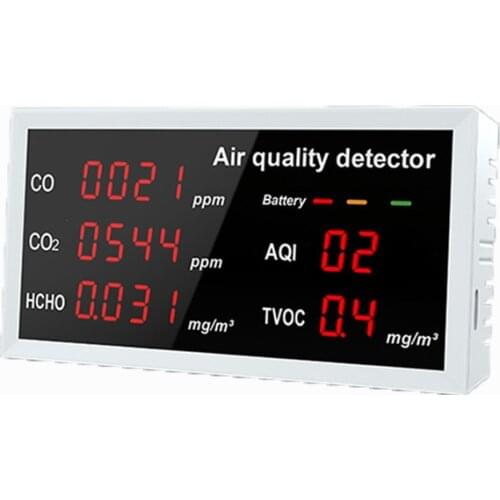 Handheld Air Quality Monitor W17 CO CO2 Formaldehyde HCHO TVOC AQI Rechargeable Detector Real Time Tester for Car Home Office