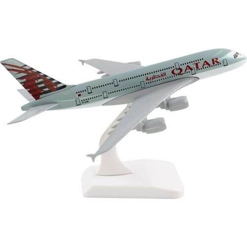 18cm Aircraft Airbus A380 Qatar Airways Alloy Plane Model Toys Children Kids Gift for Collection Decorations