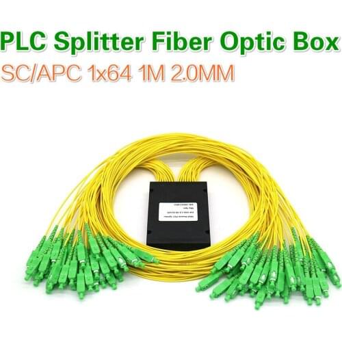 SC/APC 1x64 1M 2.0MM 1*64 Planar Lightwave Circuit Splitter-Box PLC Splitter Box FTTH Fiber Optic ABS Box