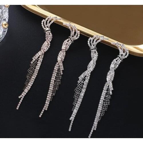 New design Luxury Long bird rhinestone Pendant Earrings Elegant for Women Fashion Earrings bijoux Jewelry Gift E691