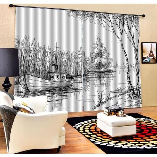 Grey curtains draw Drapes Living room Bedroom Decor 2 Panels HooksWindow Curtains