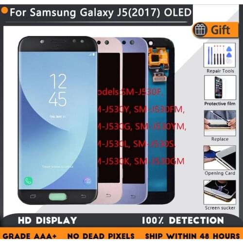 Super Amoled LCD For Samsung Galaxy J5 2017 J530 J530F AMOLED LCD Display Touch Screen Digitizer Assembly+Free gift