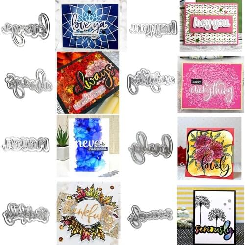 Stacking Love Ya Always Lovely Hey You Seriously Thankfully Words Metal Cutting Dies for DIY Scrapbooking Cards Crafts 2019 New