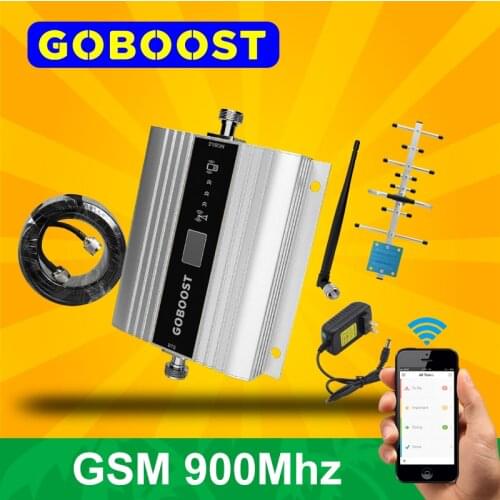 GOBOOST 2G Signal Amplifier GSM LTE 900 Celluar Booster Cell Phone Reapeater Yagi+Whip Antenna Ten Meter Cable a Set
