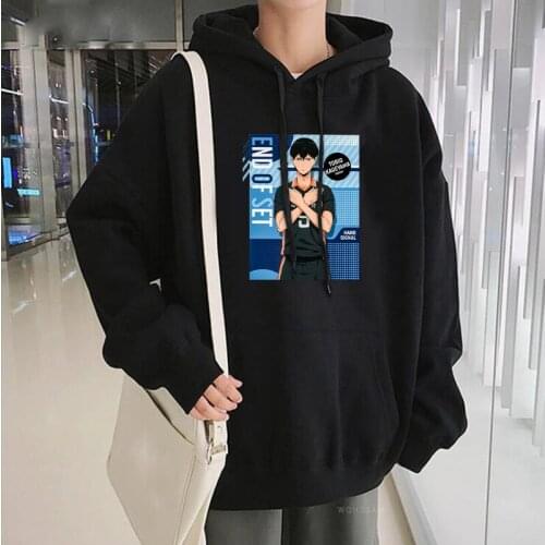 Japanese Anime Haikyuu Tobio Kageyama Hoodies Womens Cartoon Clothes Fashion Kpop Oversize Long Sleeve Female Winter Sweatshirt