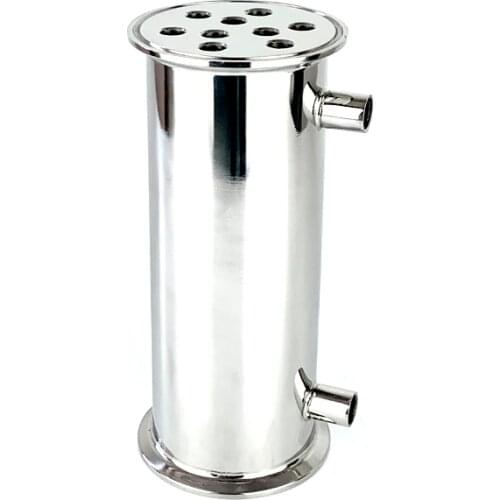 Clamp 3" OD91mm Dephlegmator, Reflux, Distiller Condenser. 9 pipes Length 200mm, Sanitary Steel 304