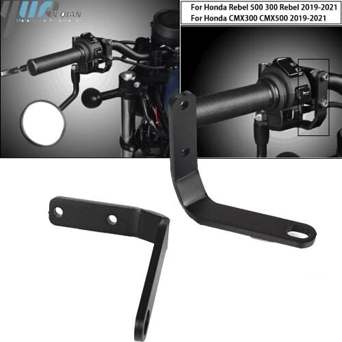 1 Pair Motorcycle Accessories Handlebar Rear View Side Mirror Spotlight Bracket For Honda Rebel 500/300 CMX300 CMX500 2019-2021