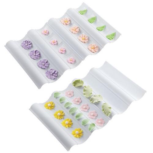 2PCS/Lot Newest Wave Flowers Former Set Cake Modelling Tools Dry Concave Convex Shape Fondant Cake Leaves Flowers Drying Plates