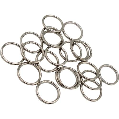 20pcs 20mm Metal O Ring Non Welded for Ribbon Webbing Belt Buckle Bag Silver