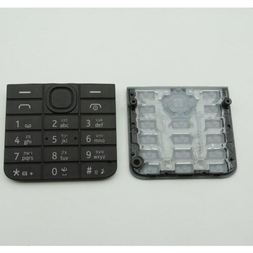 20pcs/lot Hebrew Keyboard For Nokia 208 Mobile Phone Keypad replacement housing Cover Case