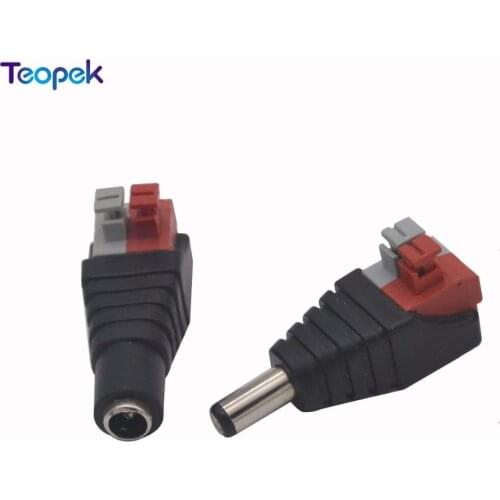 5pair Spring DC Connector 5 Male +5 Female 2.1*5.5mm DC Power Jack Adapter Plug Connector No screw for 3528 5050 led strip