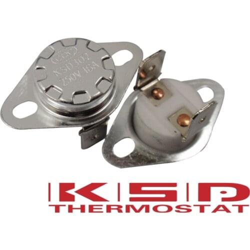 5pcs KSD301/KSD302 230C 230 16A 250V Celsius degree NC Normally Closed Ceramics Temperature Switch Thermostat control switch