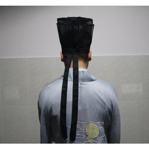 Hanfu mens and womens accessories Hanfu hat non ancient black flying fish clothing royal guards scholar Futou black gauze hat