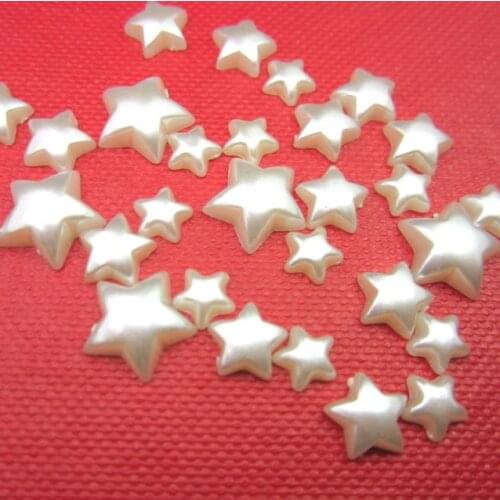 Free Shipping Ivory Color 6mm/11mm Craft ABS Five-Star Design Imitation Pearls Resin Scrapbook Beads Decorate Diy