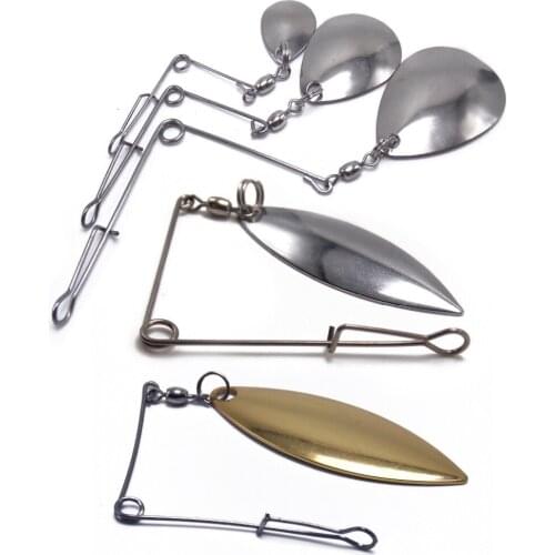 CATCHSIF 20pcs Rigged jigs Replacement Spinner Buzz baits Blades add to Spoon Frog or fishing lures