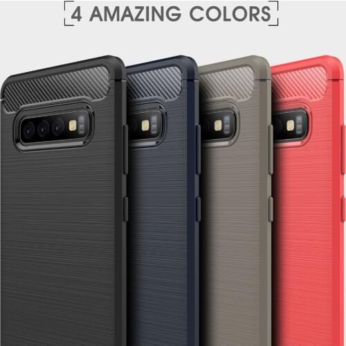 For SAMSUNG S10 Plus S10e Cover Carbon Fiber Shockproof Case for samsung S10 5G S10 Soft Silicone Protective Cover