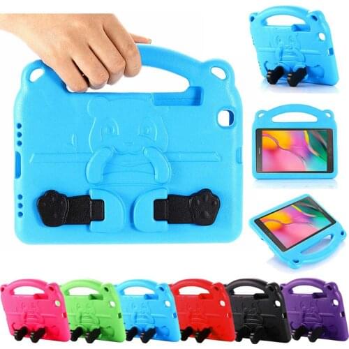 For Samsung Galaxy Tab A 10.1 8.0 T510 T515 T290 T295 2019 Kickstand Case Bear Pattern EVA Cover With Hand-Grip Stand For Child