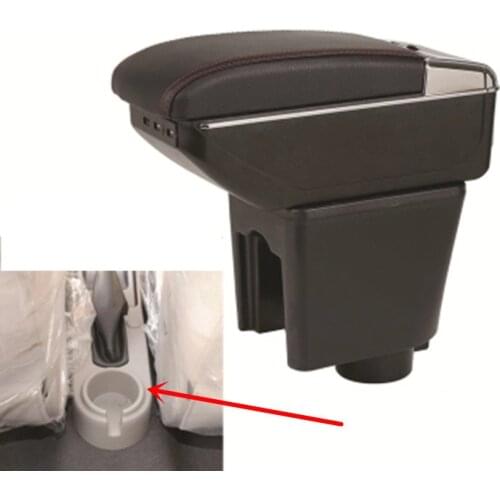 For Aveo T200 T250 T255 2002-2011 Rotatable Top Leather Center Console Storage Box Armrest Cup Arm Rest 2008 2009 2010