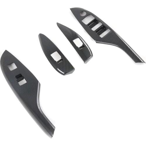 For LHD Toyota Sienna 2020 2021 Car Window Control Panel Glass Lift Switch Cover Trim Protector Sticker Car Styling Accessories