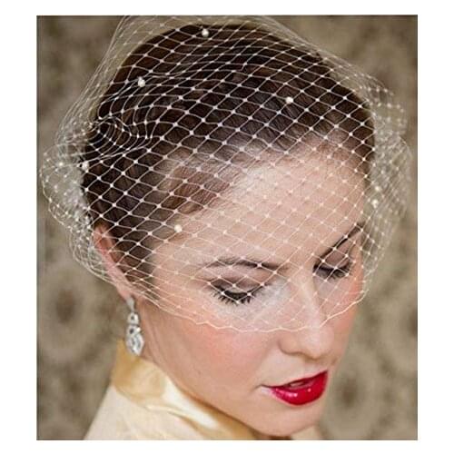 New White Ivory Bridal Net Birdcage Veils Charming Wedding Veil Hats Fascinator Face Veils with Comb UK
