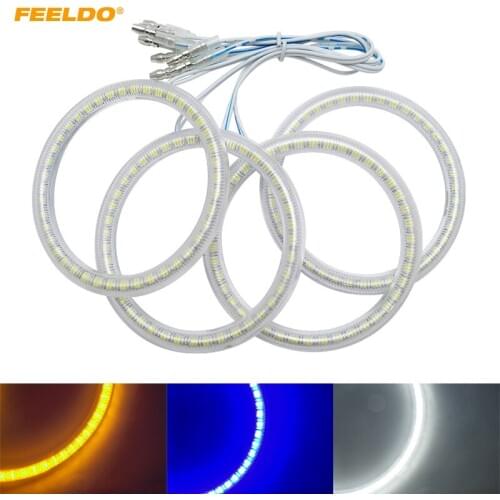 FEELDO 4Pcs/Set Auto SMD Angel Eyes Light Halo Ring For FIAT Grande Punto Headlight Lamp