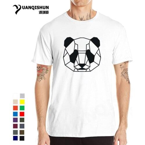 2018 New Design Geometric Panda Head Tshirt China National Treasure Animal T-Shirt High Quality Cotton Short Sleeves Tee shirt