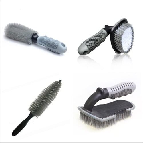 Car Wash Tool Wheel Hub Brush Special Tire Cleaning Soft Fiber Brush T-shaped Curved Brushs Carpet Dirt Dust Clean Wash Tools