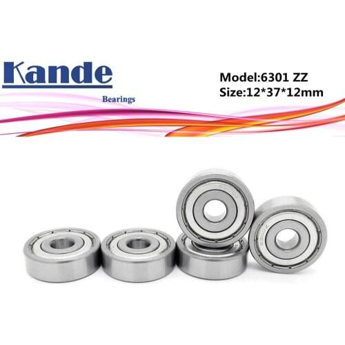 Kande 6301ZZ 4PCS ABEC-5 6301 ZZ Single Row Deep Groove Ball Bearing 12x37x12 mm High Quality 6301-2Z