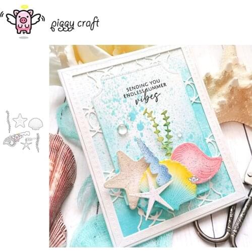Piggy Craft metal cutting dies cut die mold Melody Summer Shells Scrapbook paper craft knife mould blade punch stencils dies