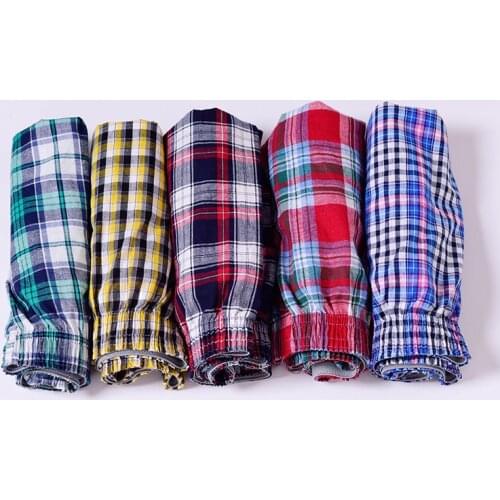 5pcs/lot Mens Underwear Loose Leisure Shorts Cotton Comfortable Men Boxer Shorts Fashion Boxers Men Home Wear Underwears