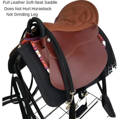 Pure Cowhide Leather Tourists Richard Soft Complete Set Manual Harness Steel Skeleton Horse Richard