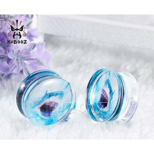 New Fashion Ear Piercing Plugs Tunnels Ear Strechers Studs Shark Logo Mutil Size For Choose Sell In Pair With High Quality