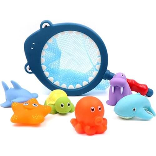 Floating Animal Shaped Baby Bath Squirt Toys Toddler Salvage Toy Set Water Games