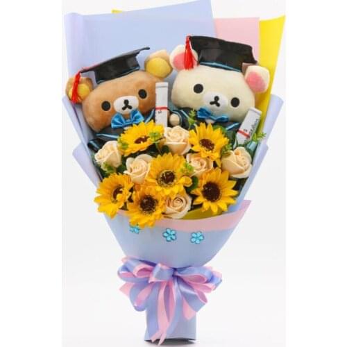 Sun flower cartoon plush bouquet Valentines Day Christmas birthday Gifts