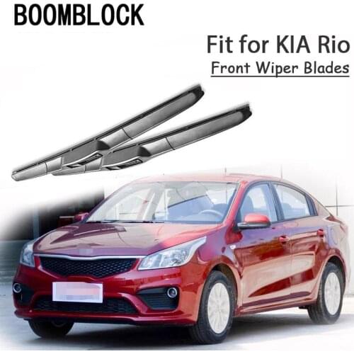 BOOMBLOCK 2PCS High Quality Front Windshield Wiper Blades For Kia Rio DC JB UB 2017 2016 2015 2014-2000 Accessories