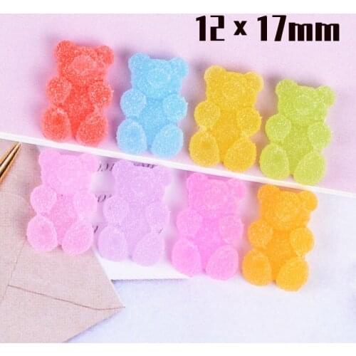 Resin Scrapbook Mixed Color Cartoon Simulation Bear DIY Crafts Mobile Phone Decorative Headwear Accessories