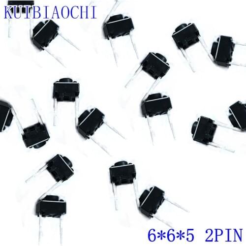 100pcs/lot Tactile Push Button Switch 6x6x5mm 6*6*5 mm 2p Micro Switch Key Switch Tactile Push Button Switches 6x6x5 mm