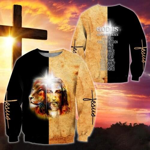 God Jesus lion Cross 3D All Print Plus Hoodie 10 Man Women Harajuku Outwear Zipper Pullover Sweatshirt Casual Unisex Jacket