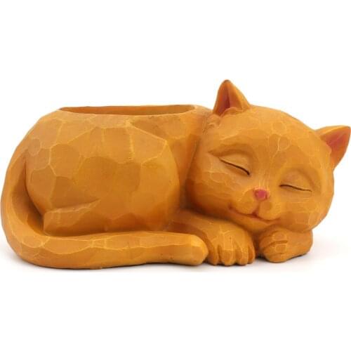 Three Dimensional Lazy Cat Flowerpot Tabletop Potted Plant Succulent Flowerpot Animal Ornament Garden Home Decoration Plant Pot